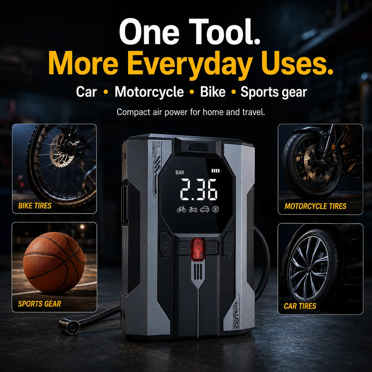 V02 series uses for cars, motorcycles, bicycles and sports equipment