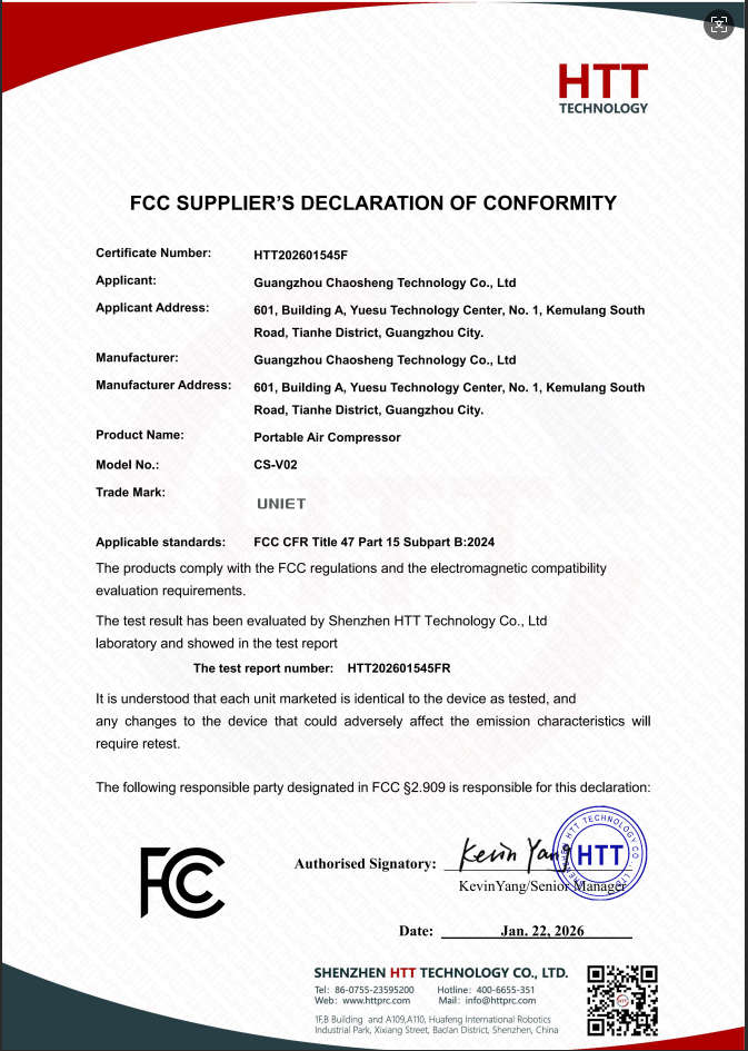 Preview of FCC declaration HTT202601545F
